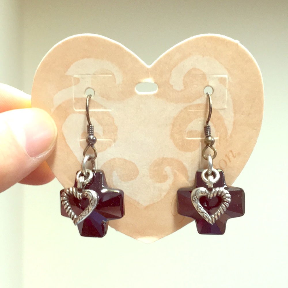 Brighton Karma Cross Earrings